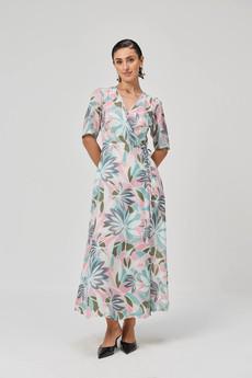 Maxi Wrap Dress in Multi Florals via Reistor