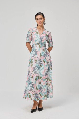 Maxi Wrap Dress in Multi Florals from Reistor