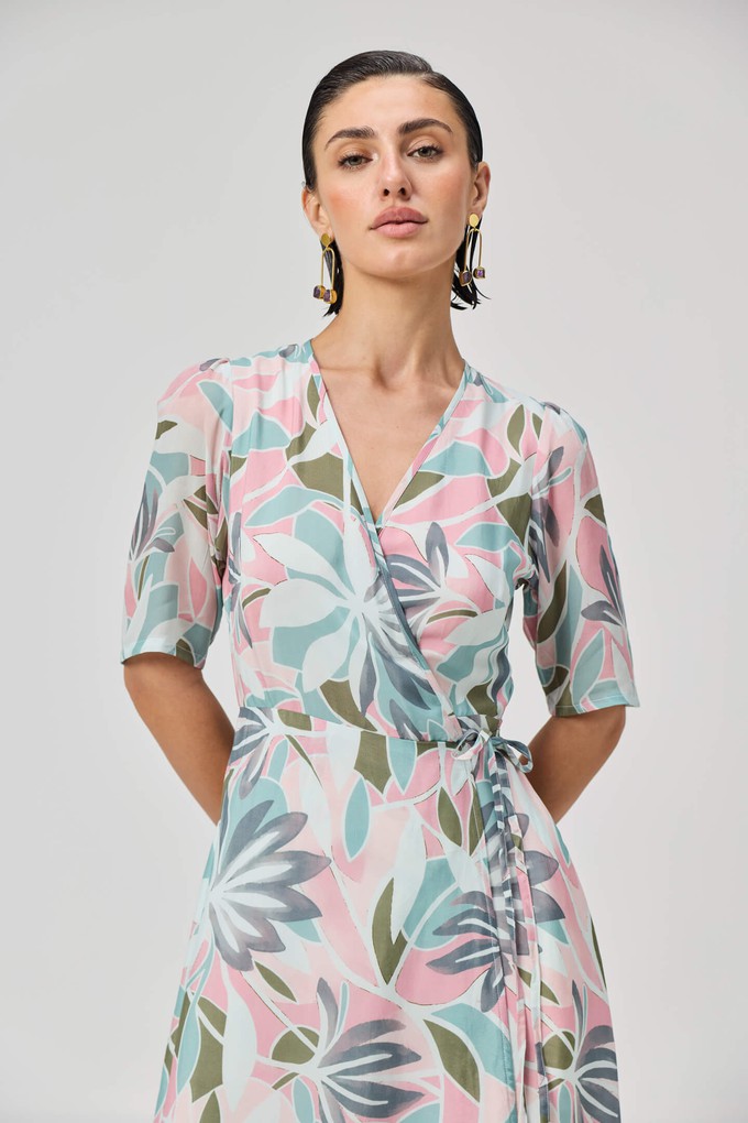 Maxi Wrap Dress in Multi Florals from Reistor