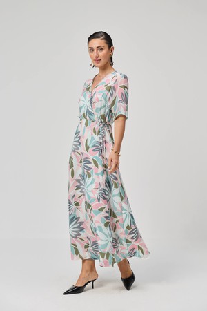 Maxi Wrap Dress in Multi Florals from Reistor