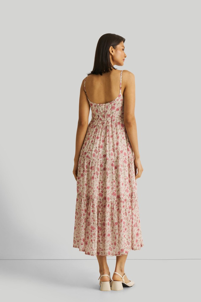 Strappy Tiered Maxi Dress in Pink Florals from Reistor