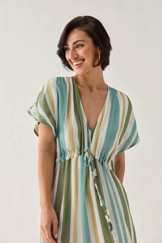 Gathered Maxi Dress in Stripes from Reistor