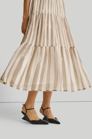 Strappy Tiered Maxi Dress in Beige Stripes from Reistor