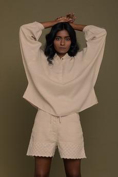 The Afternoon Thunderstorm Shirt in Neutral Beige via Reistor