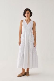 The Embroidered Tiered Wrap Maxi Dress via Reistor