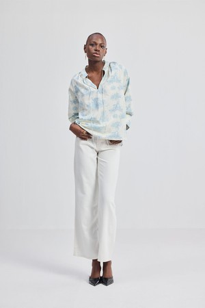 Relaxed-fit Shirt with Drawstring in Animal Print from Reistor