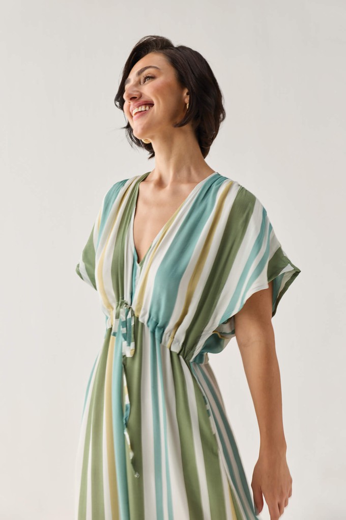 Gathered Maxi Dress in Stripes from Reistor