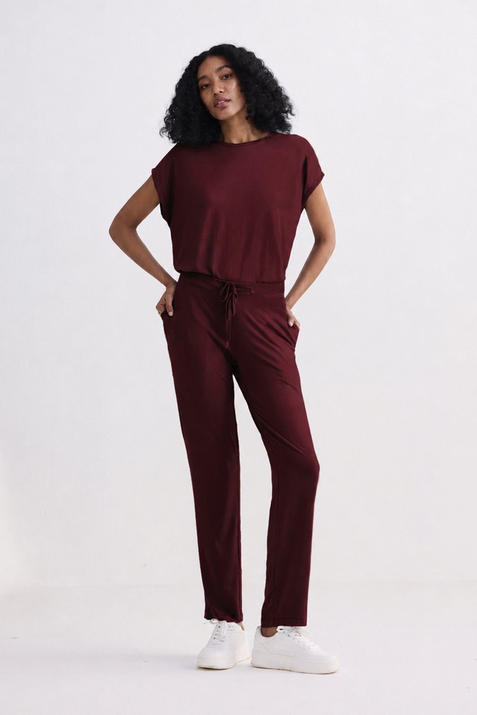 Relaxed Tee Set in Merlot from Reistor