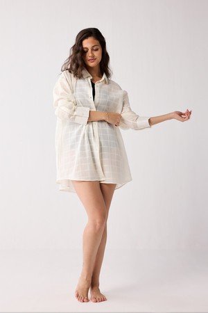 Oversized Shirt in Textured Checks from Reistor
