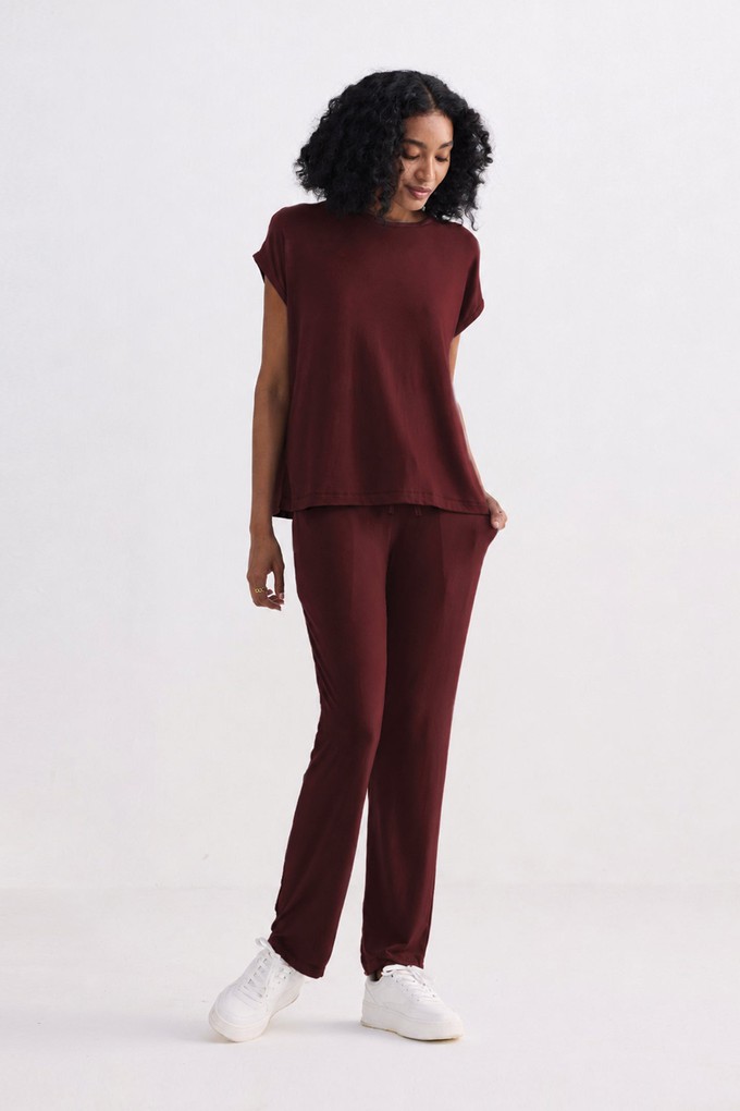 Relaxed Tee Set in Merlot from Reistor