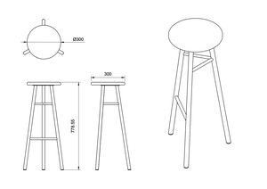 SLEEK-120 Bar Stool from Revive Innovations