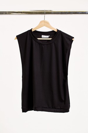 Black Loose Fitted Muscle Tee from Roses & Lilies