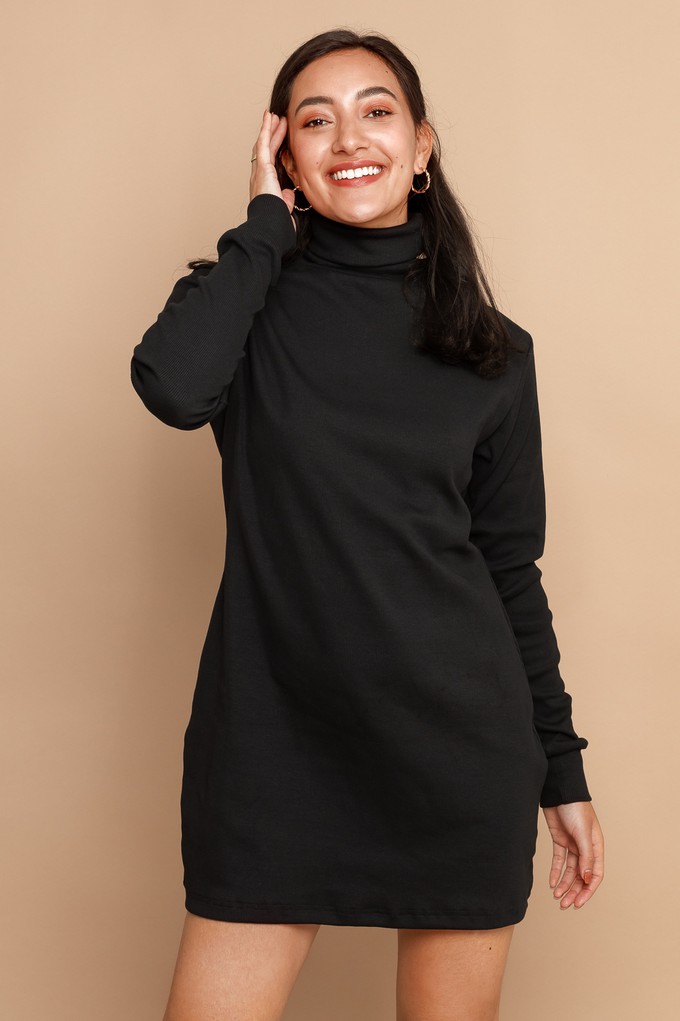 Long-Sleeved Rib Cuff Sweater Dress from Roses & Lilies