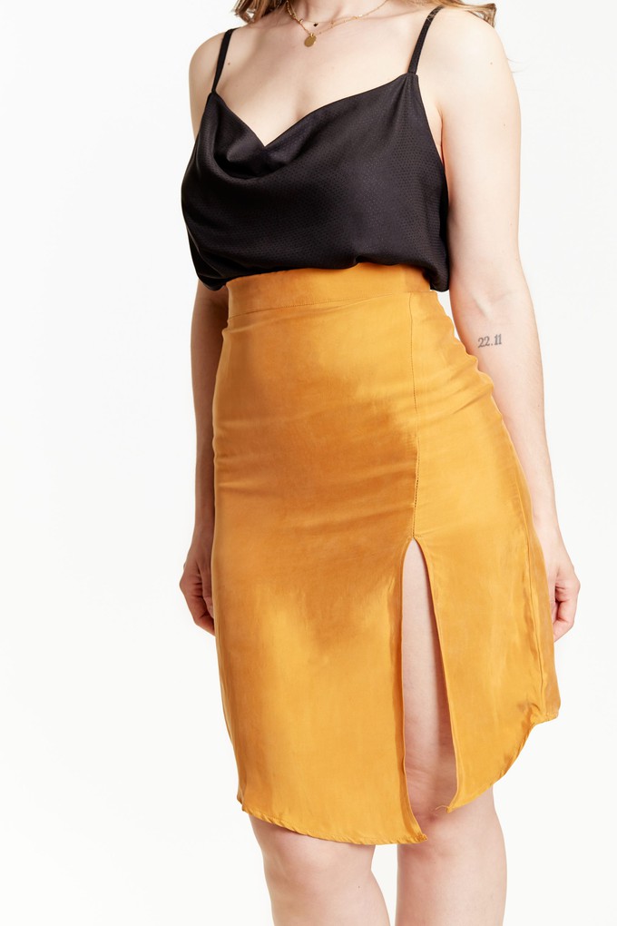 Gold High Waisted Split Skirt from Roses & Lilies