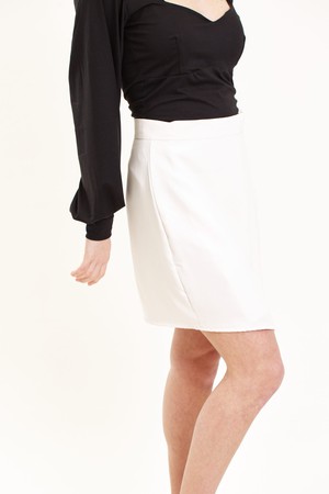 White Asymmetrical Wrap Skirt from Roses & Lilies