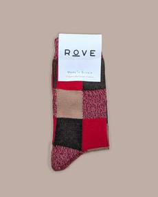 Organic Cotton Socks | Patchwork Red via ROVE