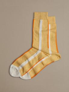 Organic Cotton Socks | Vertical Stripe Yellow via ROVE