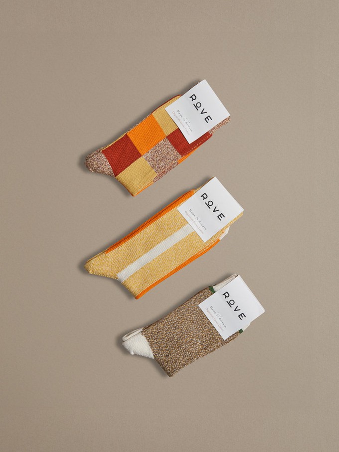 Organic Cotton Socks | Patchwork Orange from ROVE