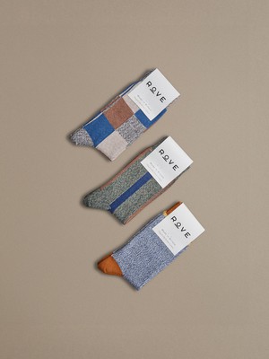 Organic Cotton Socks | Vertical Stripe Blue from ROVE