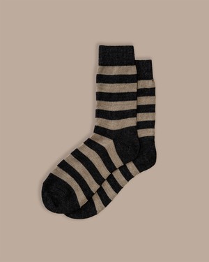Fine Merino Wool Socks | Stripe Charcoal from ROVE