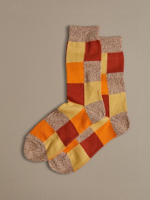 Organic Cotton Socks | Patchwork Orange from ROVE