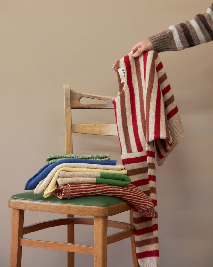 Stripe Sweater | Oatmeal & Red from ROVE