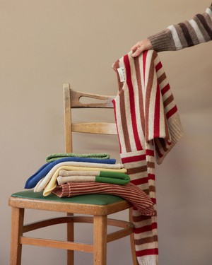 Stripe Sweater | Oatmeal & Red from ROVE