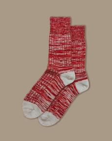 Chunky Wool Boot Socks | Marbled Red via ROVE