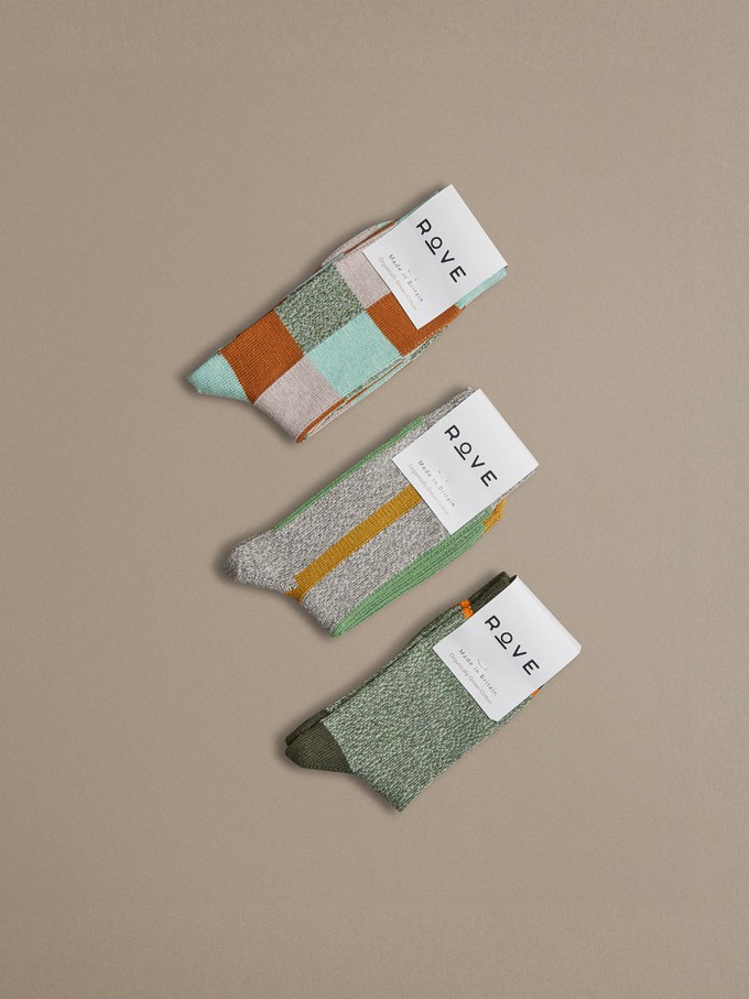 Organic Cotton Socks | Plain Green Marl from ROVE