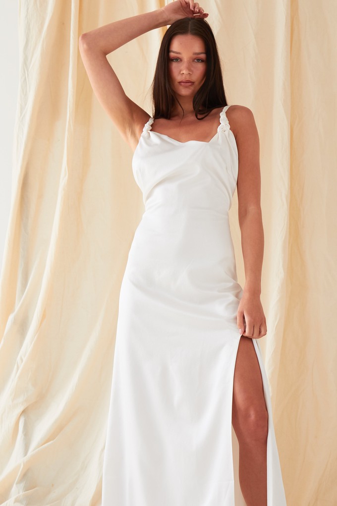 Asymmetric White Maxi Dress from Sarvin