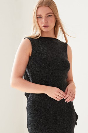 Black Cowl Back Gown from Sarvin