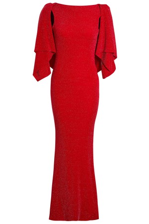 Red Cowl Back Gown from Sarvin