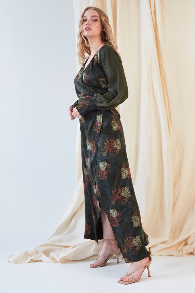 Long Sleeve Wrap Dress from Sarvin