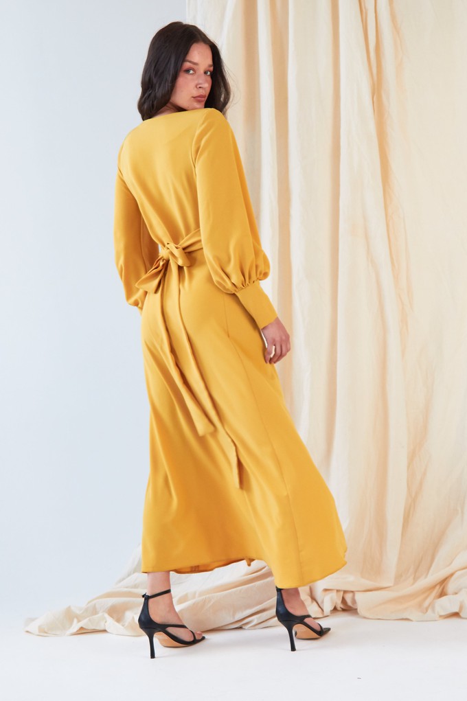 Mustard Wrap Dress from Sarvin