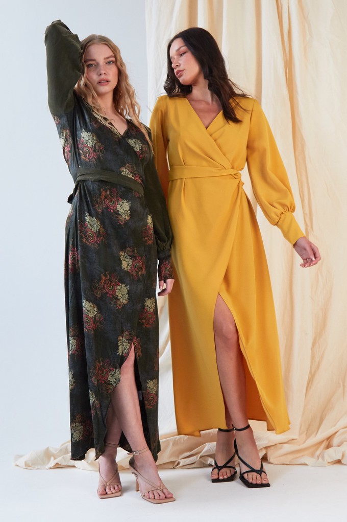 Long Sleeve Wrap Dress from Sarvin