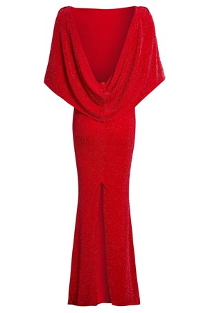 Red Cowl Back Gown from Sarvin