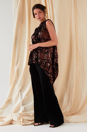 Wide Leg Velvet Trousers from Sarvin