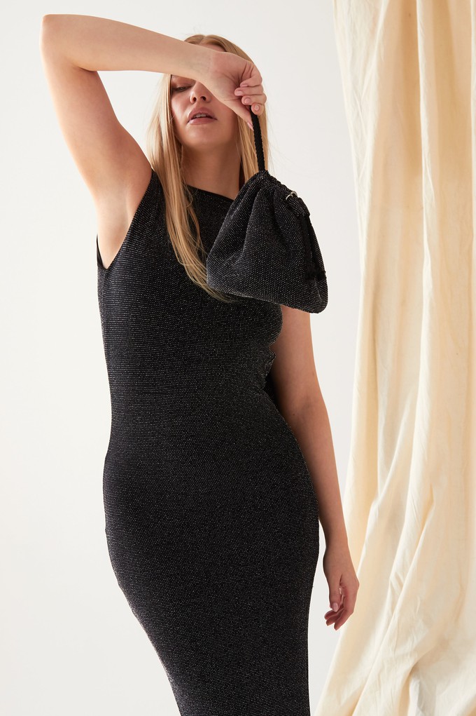 Black Cowl Back Gown from Sarvin