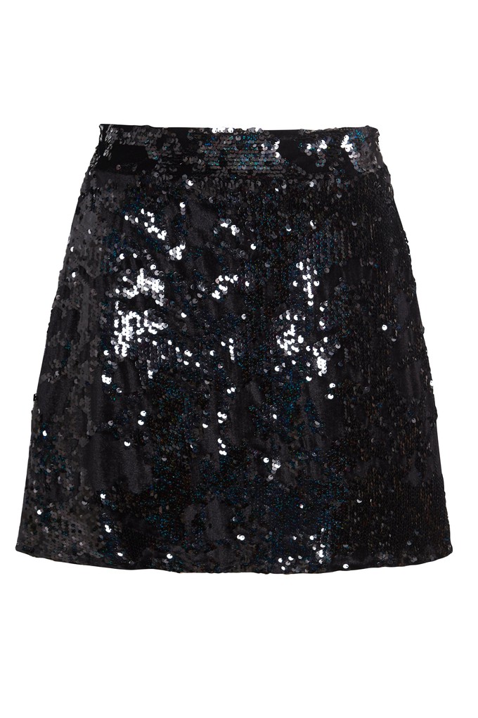 Black Sequin Skirt from Sarvin