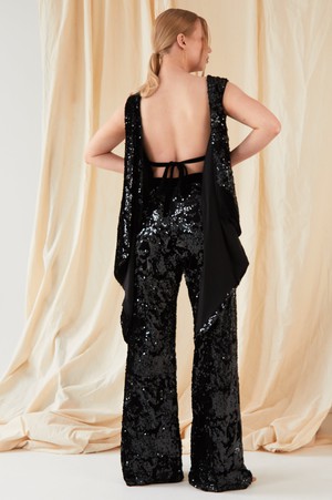 Black Open Back Top from Sarvin