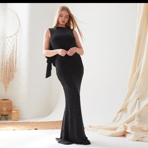 Black Cowl Back Gown from Sarvin