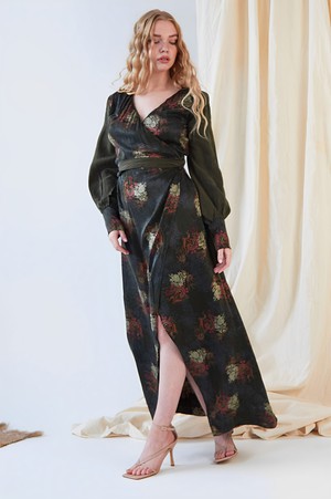 Long Sleeve Wrap Dress from Sarvin