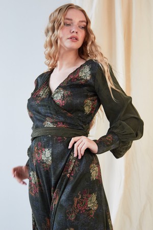 Long Sleeve Wrap Dress from Sarvin