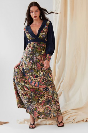 Printed Long Sleeve Maxi Dress from Sarvin