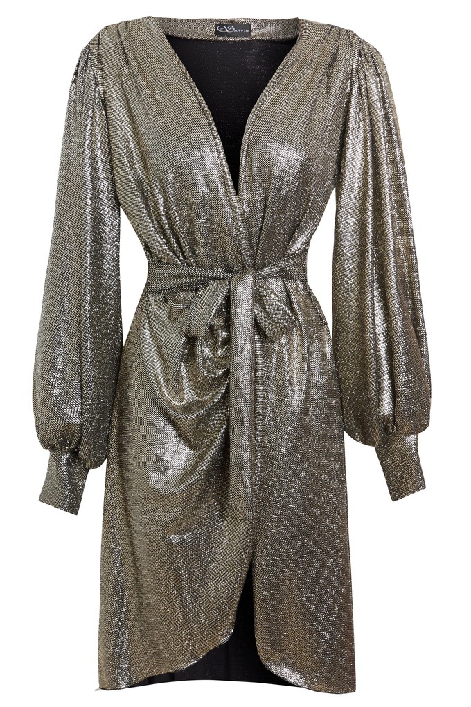 Sequin Wrap Dress from Sarvin