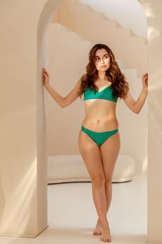 Bikini Top - Jasmine Green/Lilac via Savara Intimates