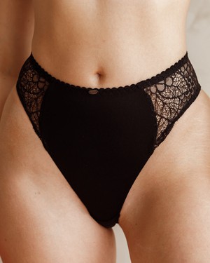 High Waist Slip - Aveline Black from Savara Intimates