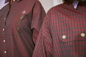 Etta Oversized Shirtdress, Red Check Deadstock Cotton from Saywood.