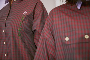 Etta Oversized Shirtdress, Red Check Cotton from Saywood.