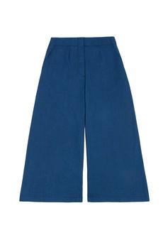 Amelia Wide Leg Culotte Trousers, Indigo Japanese Denim via Saywood.